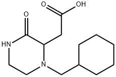[1-(cyclohexylmethyl)-3-oxo-2-piperazinyl]acetic acid 化学構造式