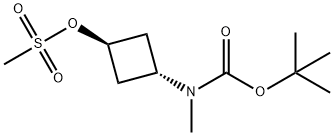 TERT-BUTYL N-METHYL-N-[(1R,3R)-3-(METHANESULFONYLOXY)CYCLOBUTYL]CARBAMATE Struktur