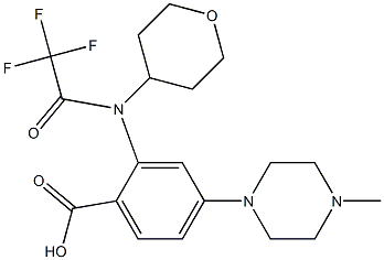 4-(4-甲基哌嗪-1-基)-2-(2,2,2-三氟-N-(四氢-2H-吡喃-4-基)乙酰氨基)苯甲酸,1034975-67-1,结构式