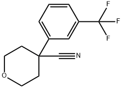 4-[3-(Trifluoromethyl)phenyl]oxane-4-carbonitrile Structure