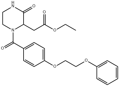 ethyl 2-[3-oxo-1-[4-(2-phenoxyethoxy)benzoyl]piperazin-2-yl]acetate Structure