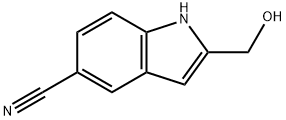 1H-Indole-5-carbonitrile, 2-(hydroxymethyl)- Structure