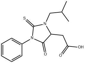 (3-Isobutyl-5-oxo-1-phenyl-2-thioxo-imidazolidin-4-yl)-acetic acid,1043553-74-7,结构式