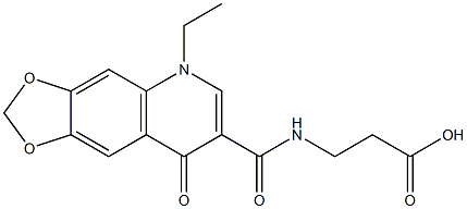 b-Alanine,N-[(5-ethyl-5,8-dihydro-8-oxo-1,3-dioxolo[4,5-g]quinolin-7-yl)carbonyl]- 结构式