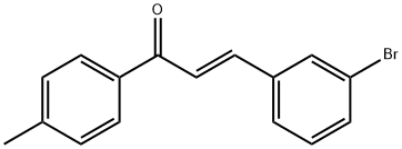 (2E)-3-(3-ブロモフェニル)-1-(4-メチルフェニル)プロプ-2-エン-1-オン 化学構造式