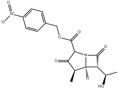 (4R,5R,6S)-4-nitrobenzyl 6-((R)-1-hydroxyethyl)-4-methyl-3,7-dioxo-1-azabicyclo[3.2.0]heptane-2-carboxylate Struktur