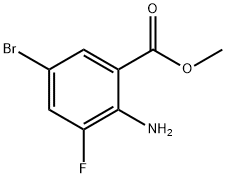 2-氨基-5-溴-3-氟苯甲酸甲酯 结构式