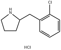 2-[(2-chlorophenyl)methyl]pyrrolidine:hydrochloride 化学構造式