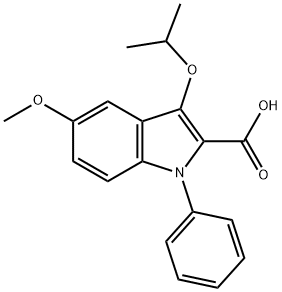 3-异丙氧基-5-甲氧基-1-苯基-1H-吲哚-2-羧酸 结构式