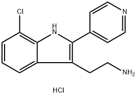 2-[7-chloro-2-(pyridin-4-yl)-1H-indol-3-yl]ethan-1-amine hydrochloride,1052414-60-4,结构式