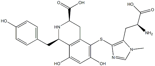 3-Isoquinolinecarboxylicacid,5-[[5-[(2S)-2-amino-2-carboxyethyl]-1-methyl-1H-imidazol-4-yl]thio]-1,2,3,4-tetrahydro-6,8-dihydroxy-1-[(4-hydroxyphenyl)methyl]-,(1R,3R)-