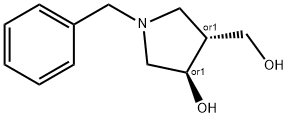 (3R,4R)-1-benzyl-4-(hydroxymethyl)pyrrolidin-3-ol 结构式