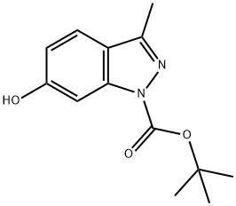 6-羟基-3-甲基-1H-吲唑-1-甲酸叔丁酯 结构式