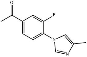 1-[3-FLUORO-4-(4-METHYL-1H-IMIDAZOL-1-YL)PHENYL]ETHANONE 结构式