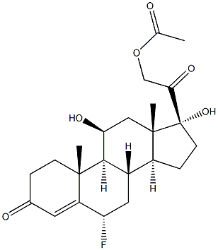 Pregn-4-ene-3,20-dione,21-(acetyloxy)-6-fluoro-11,17-dihydroxy-, (6a,11b)- (9CI),1058-55-5,结构式