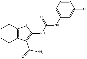 2-(3-(3-chlorophenyl)ureido)-4,5,6,7-tetrahydrobenzo[b]thiophene-3-carboxamide Structure