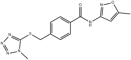 N-(5-methyl-1,2-oxazol-3-yl)-4-[(1-methyltetrazol-5-yl)sulfanylmethyl]benzamide Structure