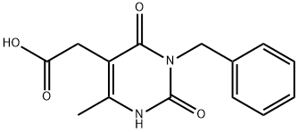 (3-benzyl-6-methyl-2,4-dioxo-1,2,3,4-tetrahydropyrimidin-5-yl)acetic acid Struktur