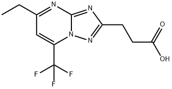 3-[5-乙基-7-(三氟甲基)-[1,2,4]三唑并[1,5-A]嘧啶-2-基]丙酸,1076196-64-9,结构式