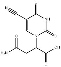 2-(5-Cyano-2,4-dioxo-3,4-dihydro-2H-pyrimidin-1-yl)-succinamic acid 结构式