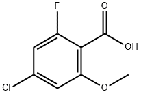 4-クロロ-2-フルオロ-6-メトキシ安息香酸 化学構造式