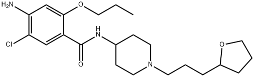 Benzamide, 4-amino-5-chloro-2-propoxy-N-[1-[3-(tetrahydro-2-furanyl)propyl]-4-piperidinyl]- 化学構造式