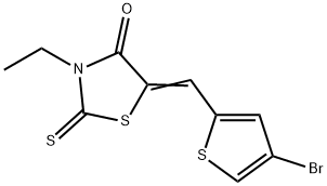 5-((5-bromothiophen-2-yl)methylene)-3-ethyl-2-thioxothiazolidin-4-one,1087689-75-5,结构式