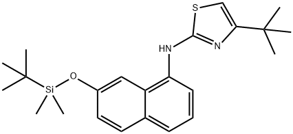 4-TERT-BUTYL-N-(7-(TERT-BUTYLDIMETHYLSILYLOXY)NAPHTHALEN-1-YL)THIAZOL-2-AMINE Struktur