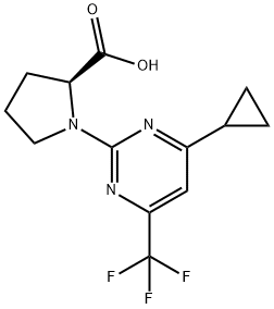 (4-环丙基-6-(三氟甲基)嘧啶-2-基)脯氨酸 结构式