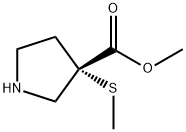 methyl(S)-3-(methylthio)pyrrolidine-3-carboxylate, 1093063-61-6, 结构式