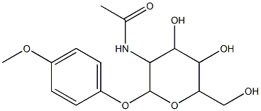 N-(4,5-dihydroxy-6-(hydroxymethyl)-2-(4-methoxyphenoxy)tetrahydro-2H-pyran-3-yl)acetamide Struktur