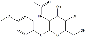 N-(4,5-dihydroxy-6-(hydroxymethyl)-2-(4-methoxyphenoxy)tetrahydro-2H-pyran-3-yl)acetamide 化学構造式