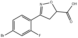 3-(4-bromo-2-fluorophenyl)-4,5-dihydro-1,2-oxazole-5-carboxylic acid,1094502-97-2,结构式