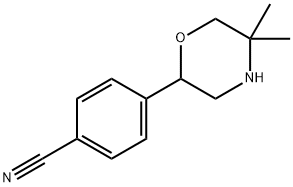 4-(5,5-dimethylmorpholin-2-yl)benzonitrile Structure