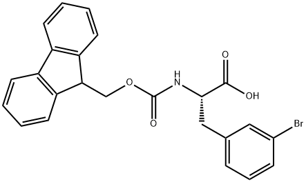 DL-3-bromo-N-[(9H-fluoren-9-ylmethoxy)carbonyl]- Phenylalanine Structure