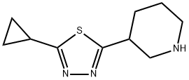 2-环丙基-5-(哌啶-3-基)-1,3,4-噻二唑, 1105189-94-3, 结构式