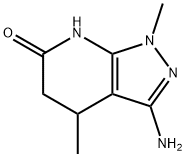 3-amino-1,4-dimethyl-1,4,5,7-tetrahydro-6H-pyrazolo[3,4-b]pyridin-6-one 化学構造式