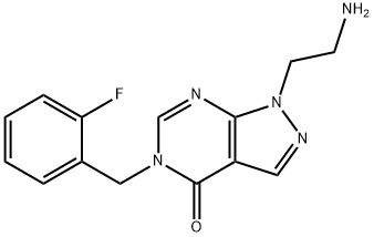 1-(2-aminoethyl)-5-(2-fluorobenzyl)-1,5-dihydro-4H-pyrazolo[3,4-d]pyrimidin-4-one,1105197-02-1,结构式