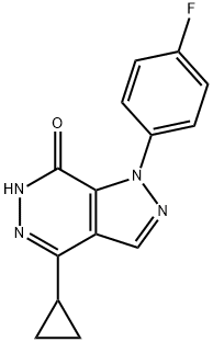 4-CYCLOPROPYL-1-(4-FLUOROPHENYL)-1,6-DIHYDRO-7H-PYRAZOLO[3,4-D]PYRIDAZIN-7-ONE 结构式