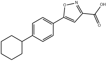 5-(4-シクロヘキシルフェニル)-1,2-オキサゾール-3-カルボン酸 化学構造式