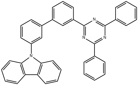9-(3'-(4,6-diphenyl-1,3,5-triazin-2-yl)biphenyl-3-yl)-9H-carbazole Struktur