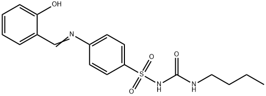 N-[(butylamino)carbonyl]-4-[(2-hydroxybenzylidene)amino]benzenesulfonamide 化学構造式