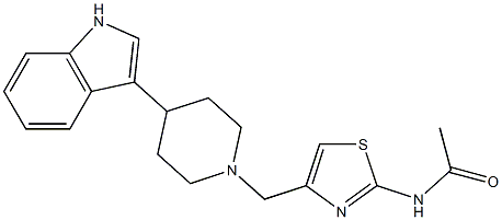 N-(4-((4-(1H-indol-3-yl)piperidin-1-yl)methyl)thiazol-2-yl)acetamide 结构式