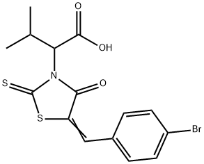 2-[5-(4-Bromo-benzylidene)-4-oxo-2-thioxo-thiazolidin-3-yl]-3-methyl-butyric acid,1122565-91-6,结构式