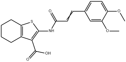 (E)-2-(3-(3,4-dimethoxyphenyl)acrylamido)-4,5,6,7-tetrahydrobenzo[b]thiophene-3-carboxylic acid Structure