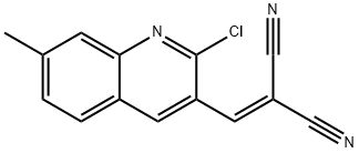 2-(2-Chloro-7-methyl-quinolin-3-ylmethylene)-malononitrile Struktur