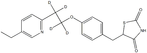 5-[[4-[1,1,2,2-tetradeuterio-2-(5-ethylpyridin-2-yl)ethoxy]phenyl]methyl]-1,3-thiazolidine-2,4-dione Structure