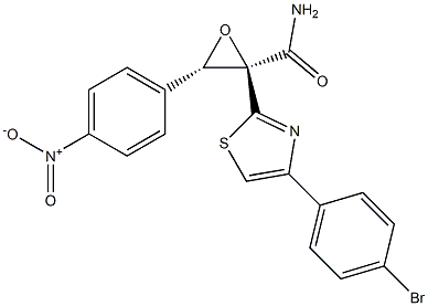 (2S,3S)-2-[4-(4-bromophenyl)-1,3-thiazol-2-yl]-3-(4-nitrophenyl)oxirane-2-carboxamide Struktur