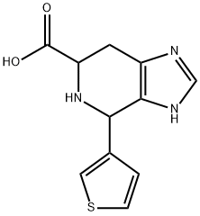 4-(チオフェン-3-イル)-3H,4H,5H,6H,7H-イミダゾ[4,5-C]ピリジン-6-カルボン酸 化学構造式
