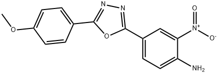 4-(5-(4-methoxyphenyl)-1,3,4-oxadiazol-2-yl)-2-nitroaniline 化学構造式
